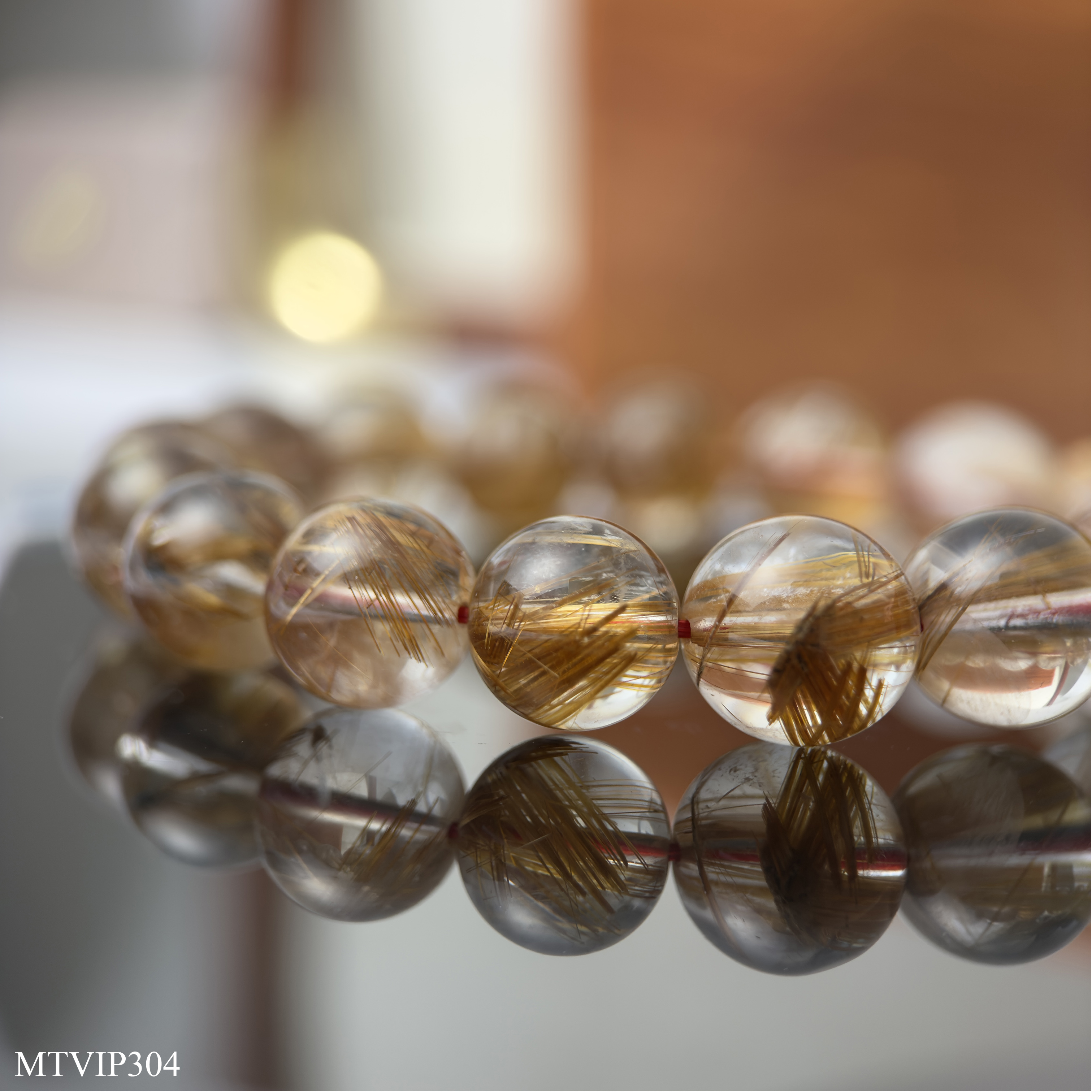 Vòng thạch anh tóc đỏ đồng trục VIP 11,5mm đến 12,3mm