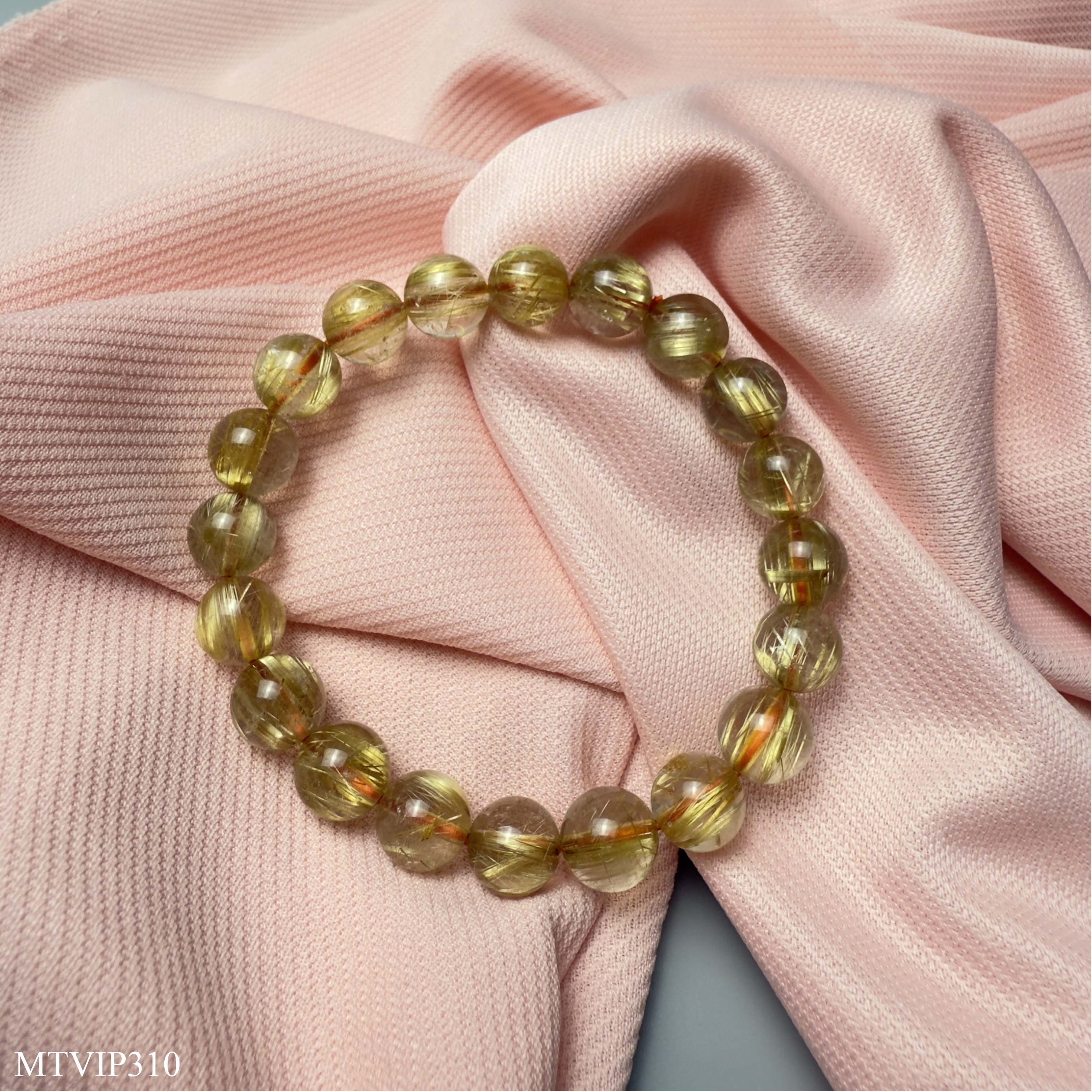 Vòng Đá Thạch Anh Tóc Vàng Víp Tài Lộc May Mắn