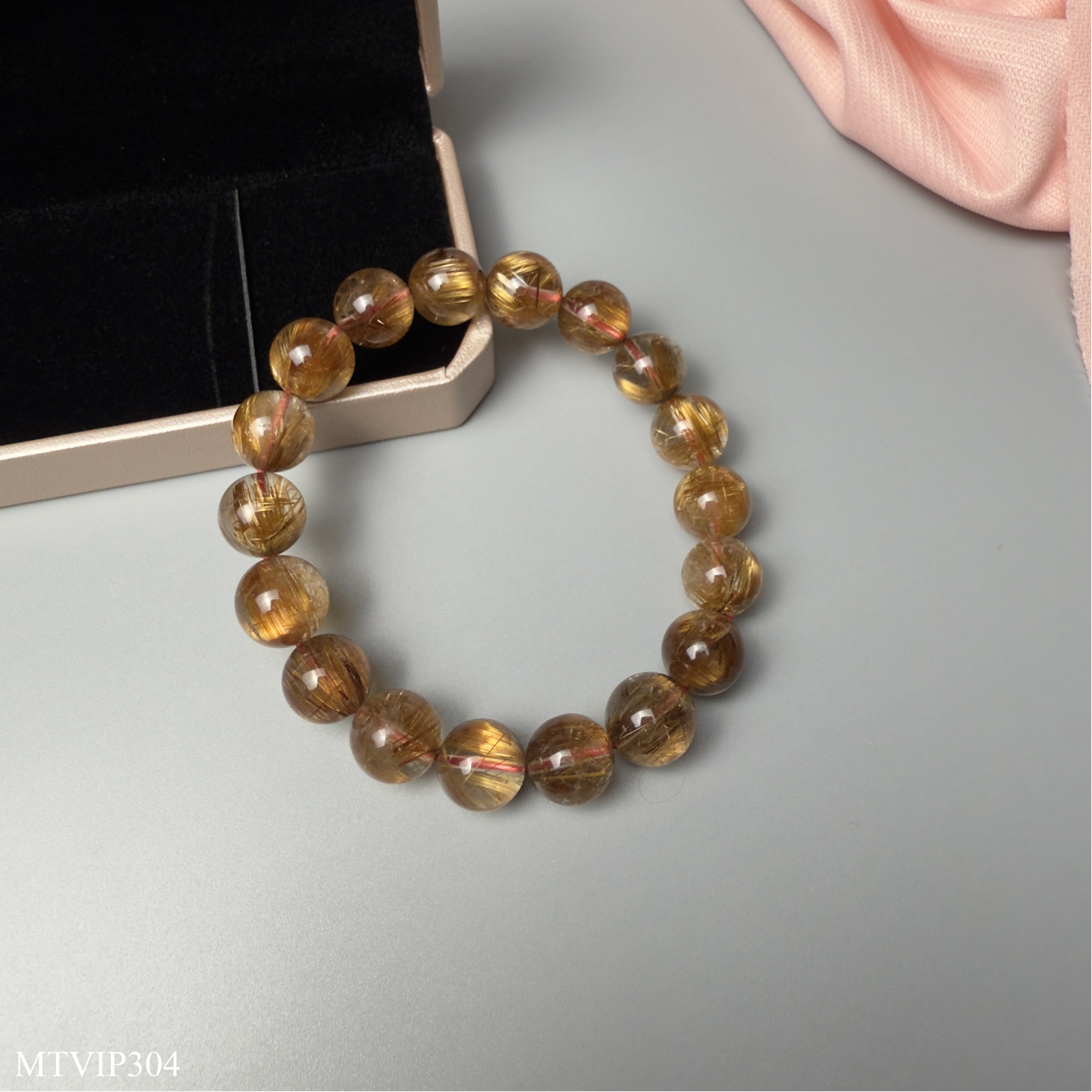 Vòng thạch anh tóc đỏ đồng trục VIP 11,5mm đến 12,3mm