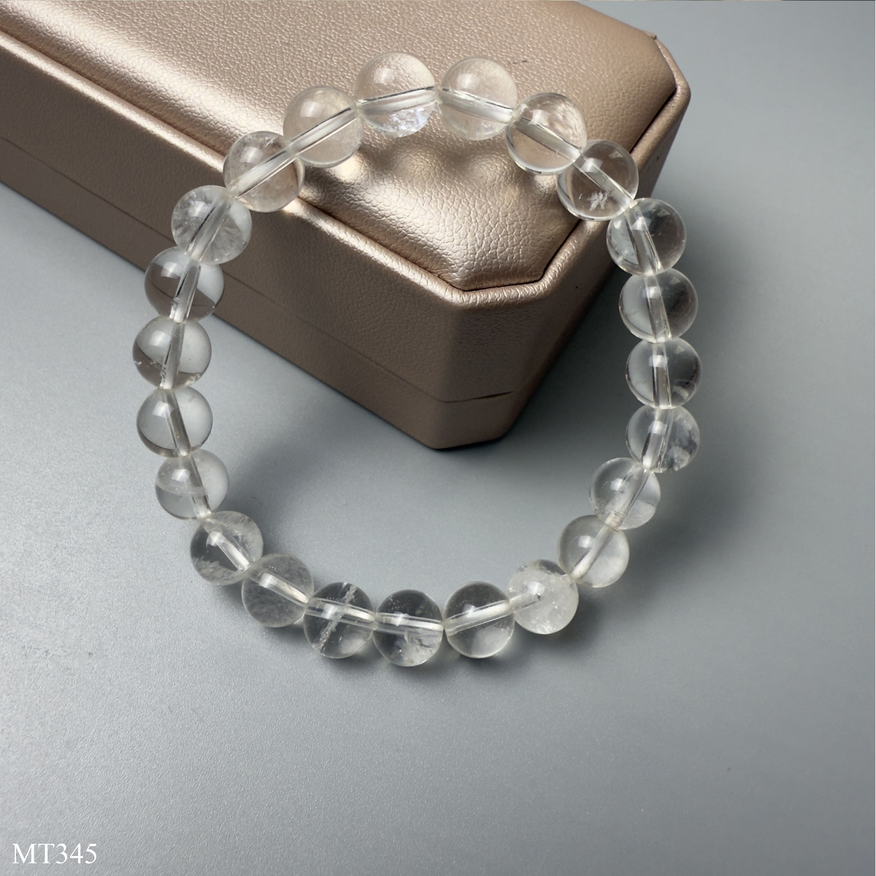 Vòng Thạch Anh Trắng Thiên Nhiên Hạt 8mm 10mm