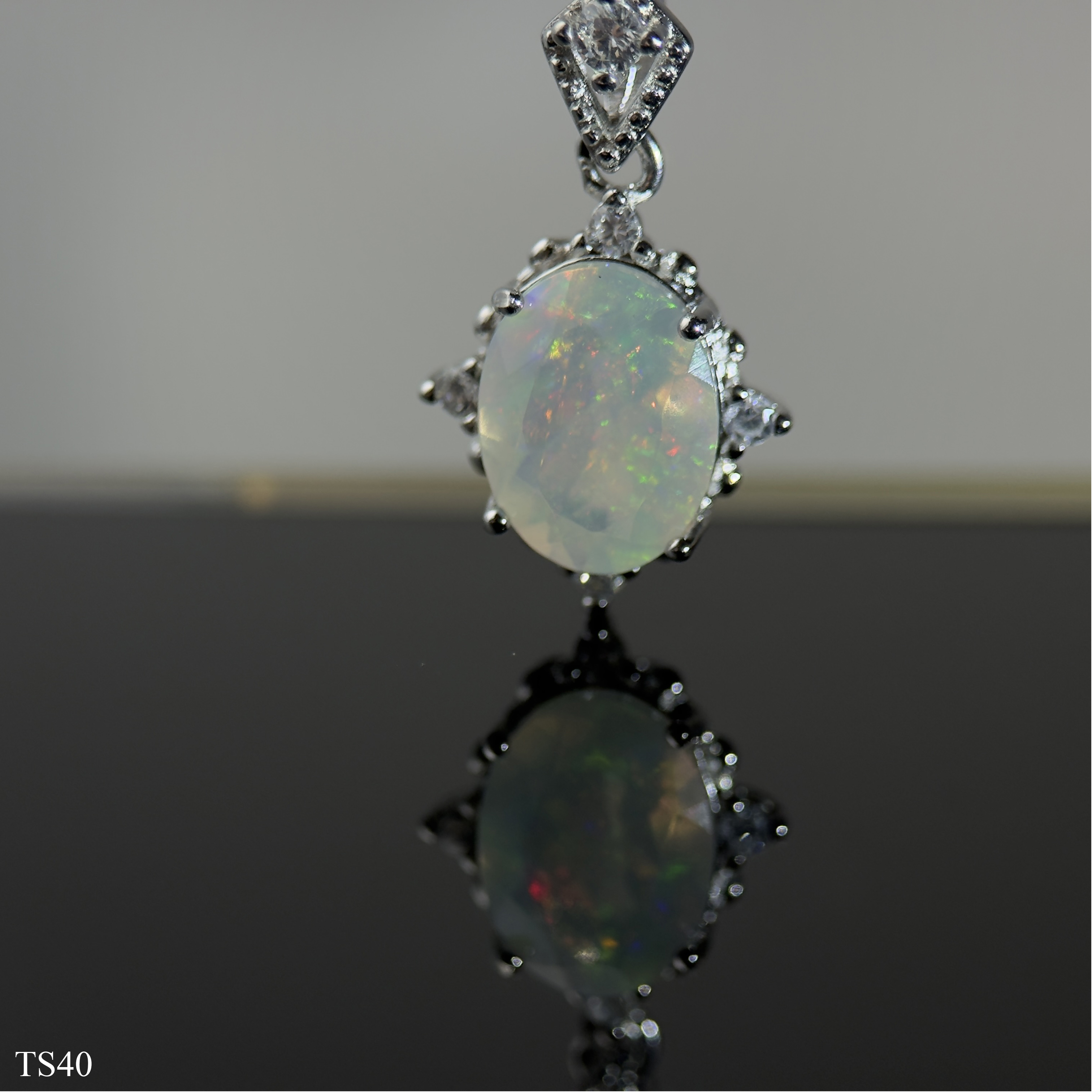 Dây chuyền bạc 925 nữ trang sức đính đá opal