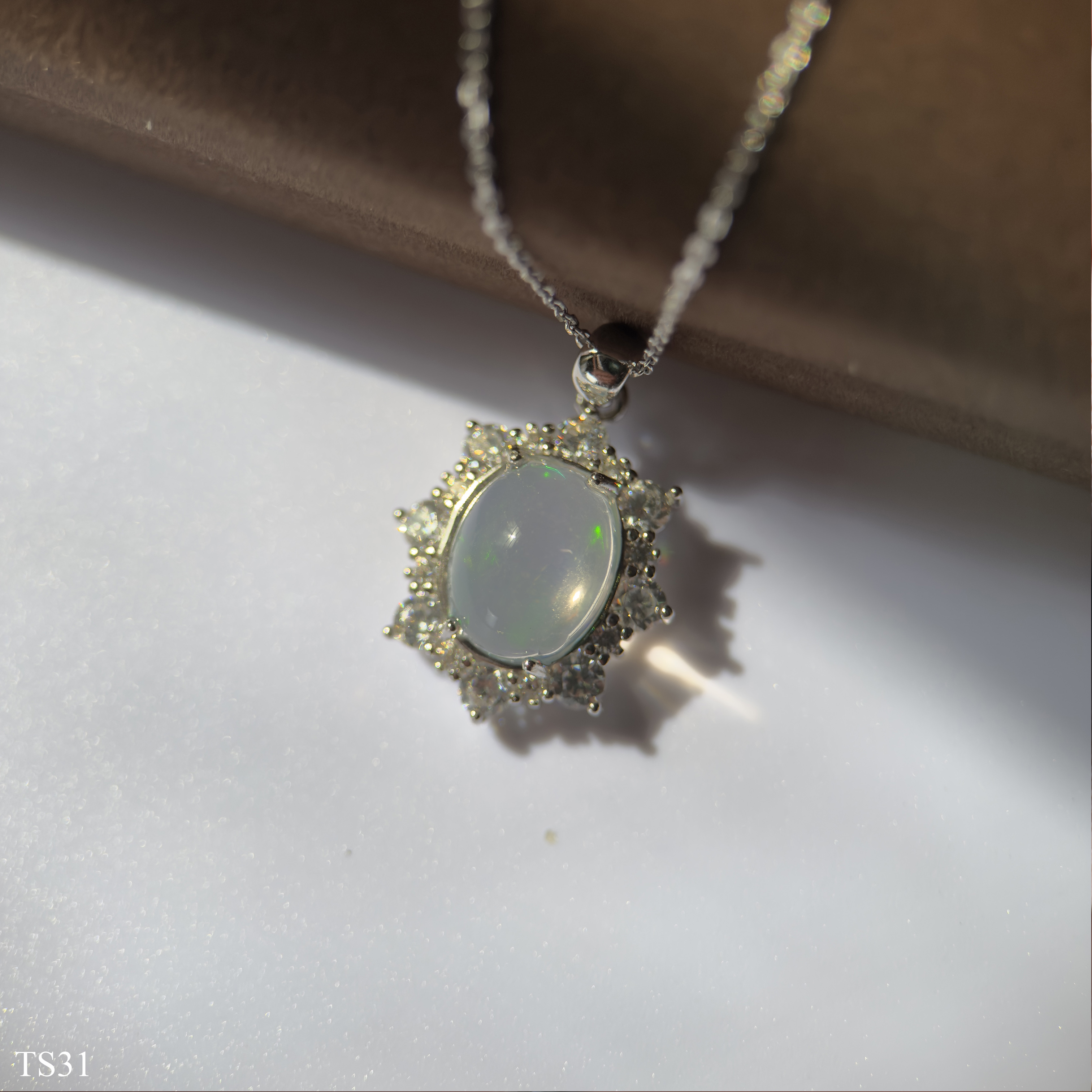 Dây Chuyền Bạc 925 Nữ Đính Đá Opaz Tự Nhiên