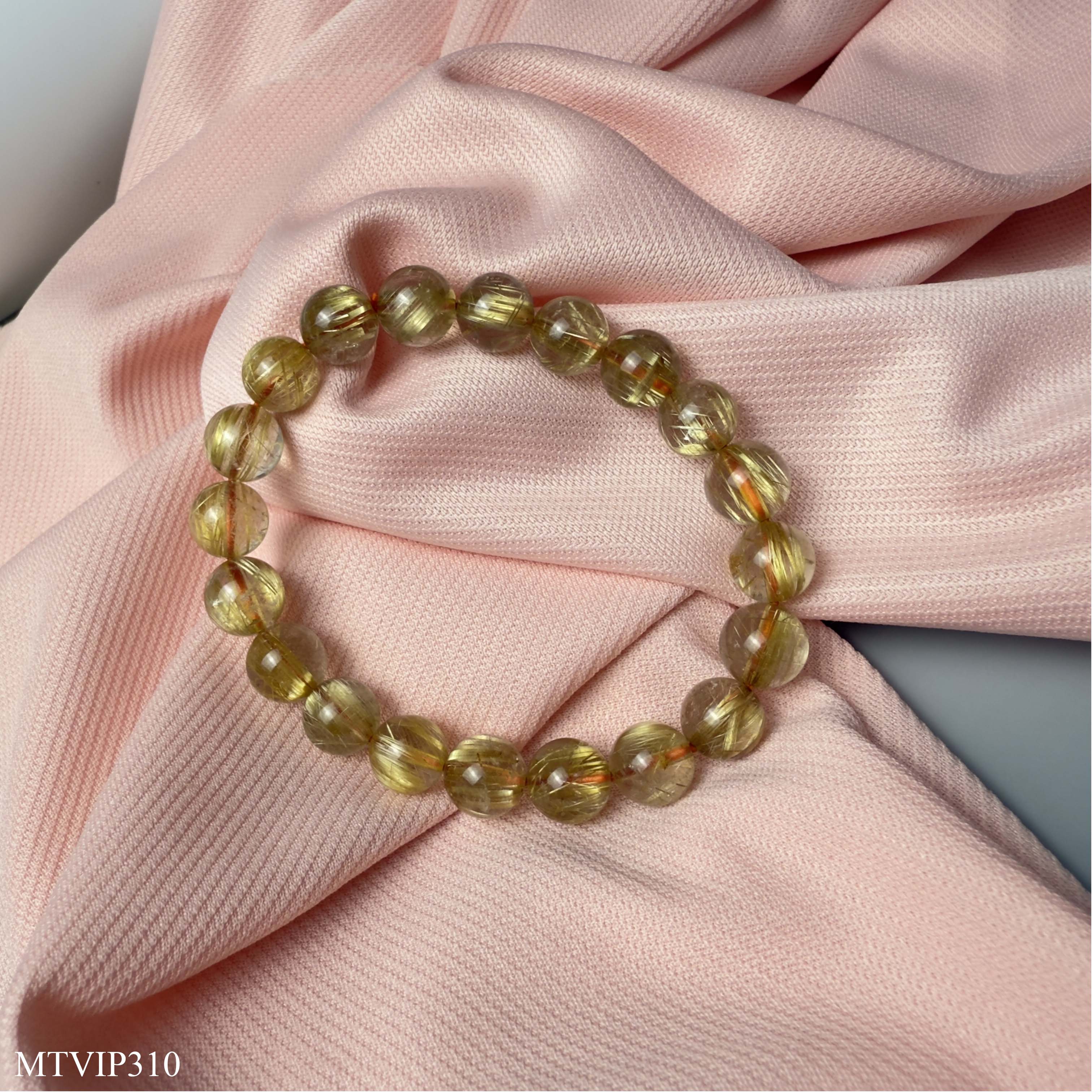 Vòng Đá Thạch Anh Tóc Vàng Víp Tài Lộc May Mắn