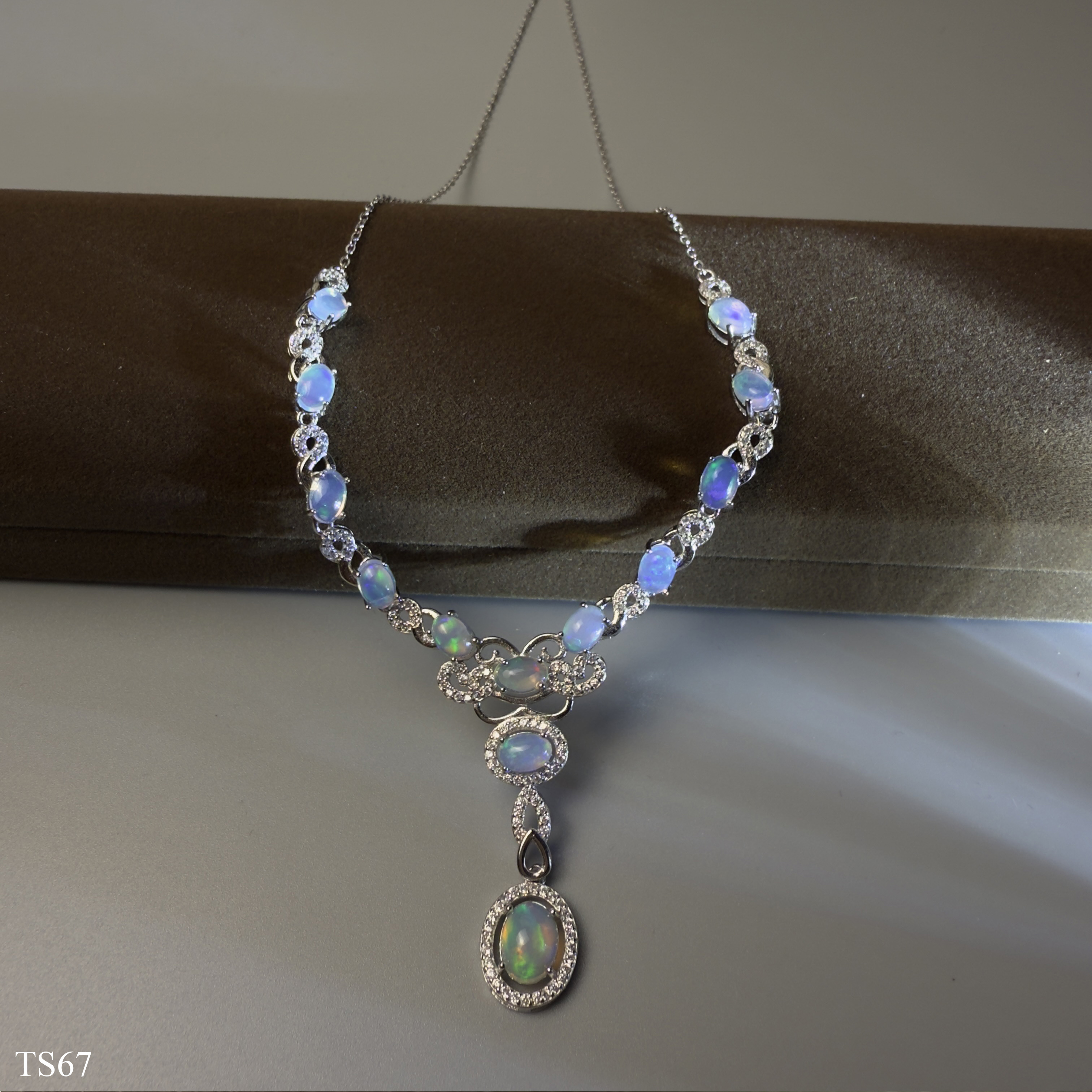 Bộ Trang Sức Opal Bạc 925 Cao Cấp - Lắc Tay và Dây Chuyền