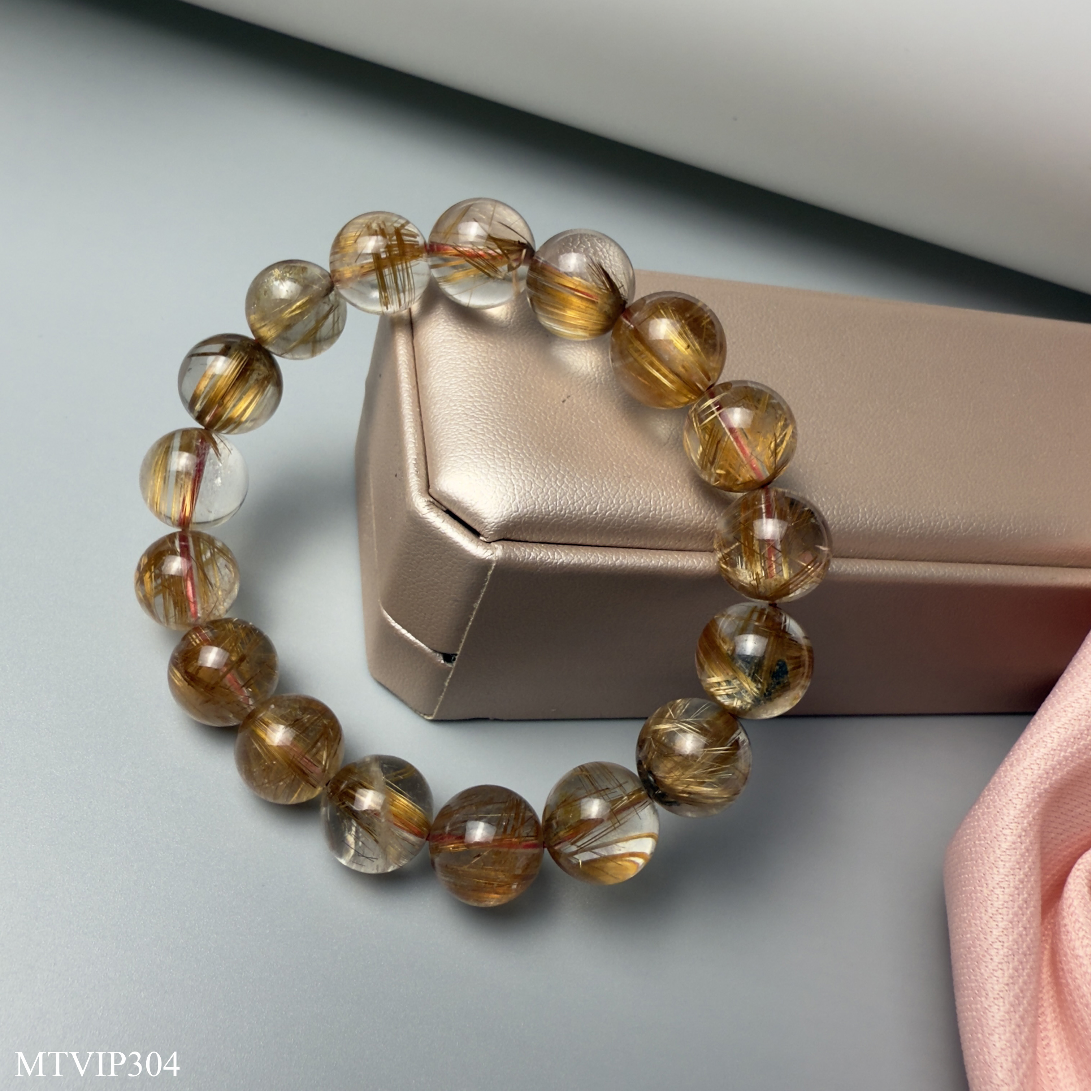 Vòng thạch anh tóc đỏ đồng trục VIP 11,5mm đến 12,3mm