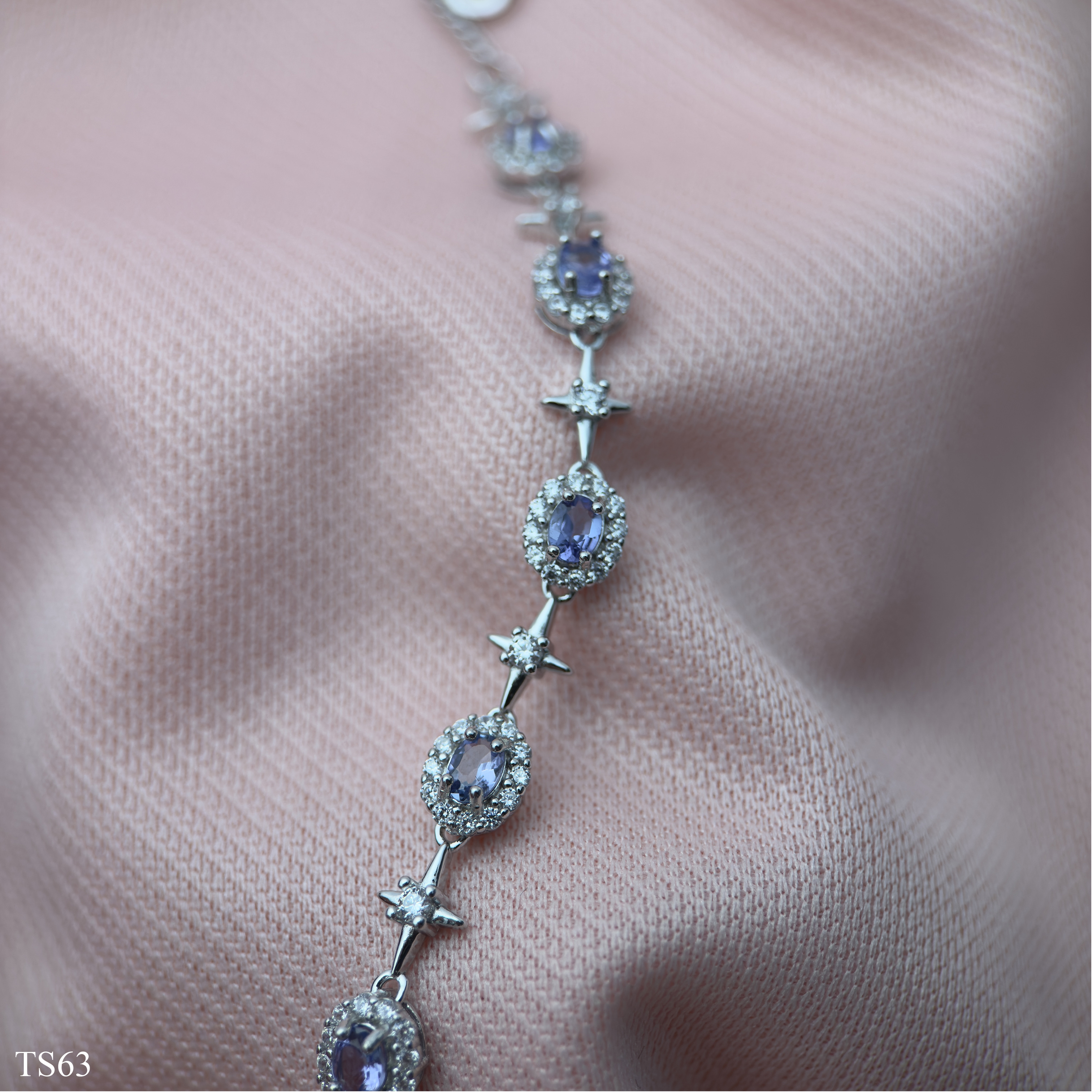 Lắc Bạc 925 Nữ Đính Đá Tanzanite Tự Nhiên Cao Cấp