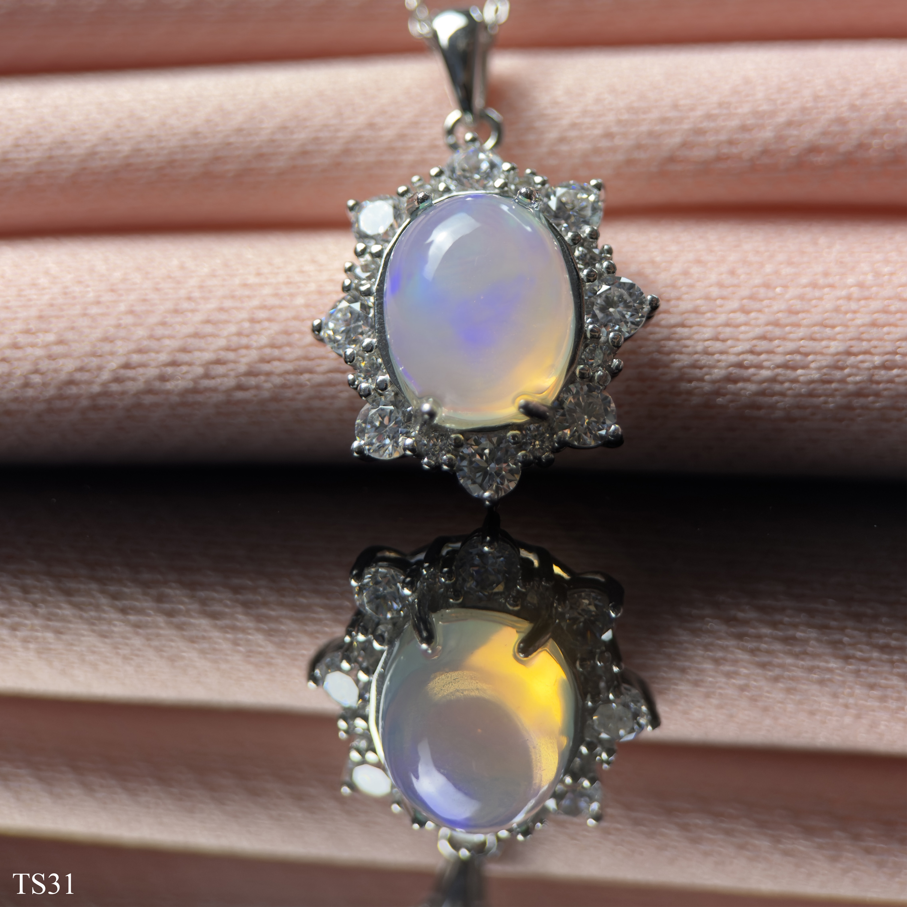 Dây Chuyền Bạc 925 Nữ Đính Đá Opaz Tự Nhiên