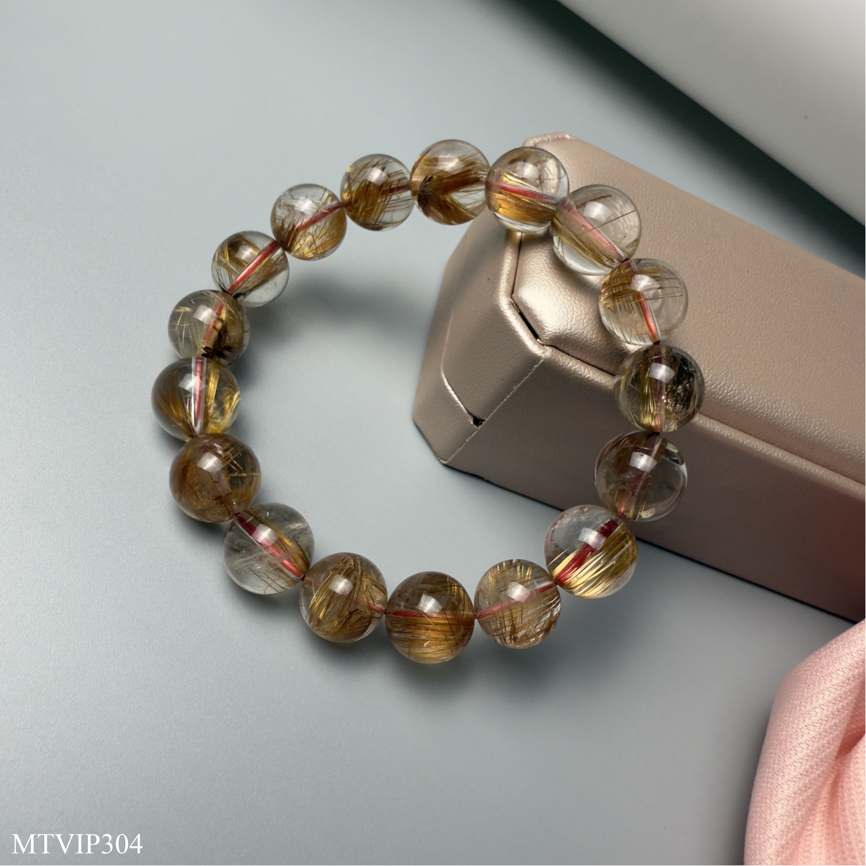 Vòng thạch anh tóc đỏ đồng trục VIP 11,5mm đến 12,3mm