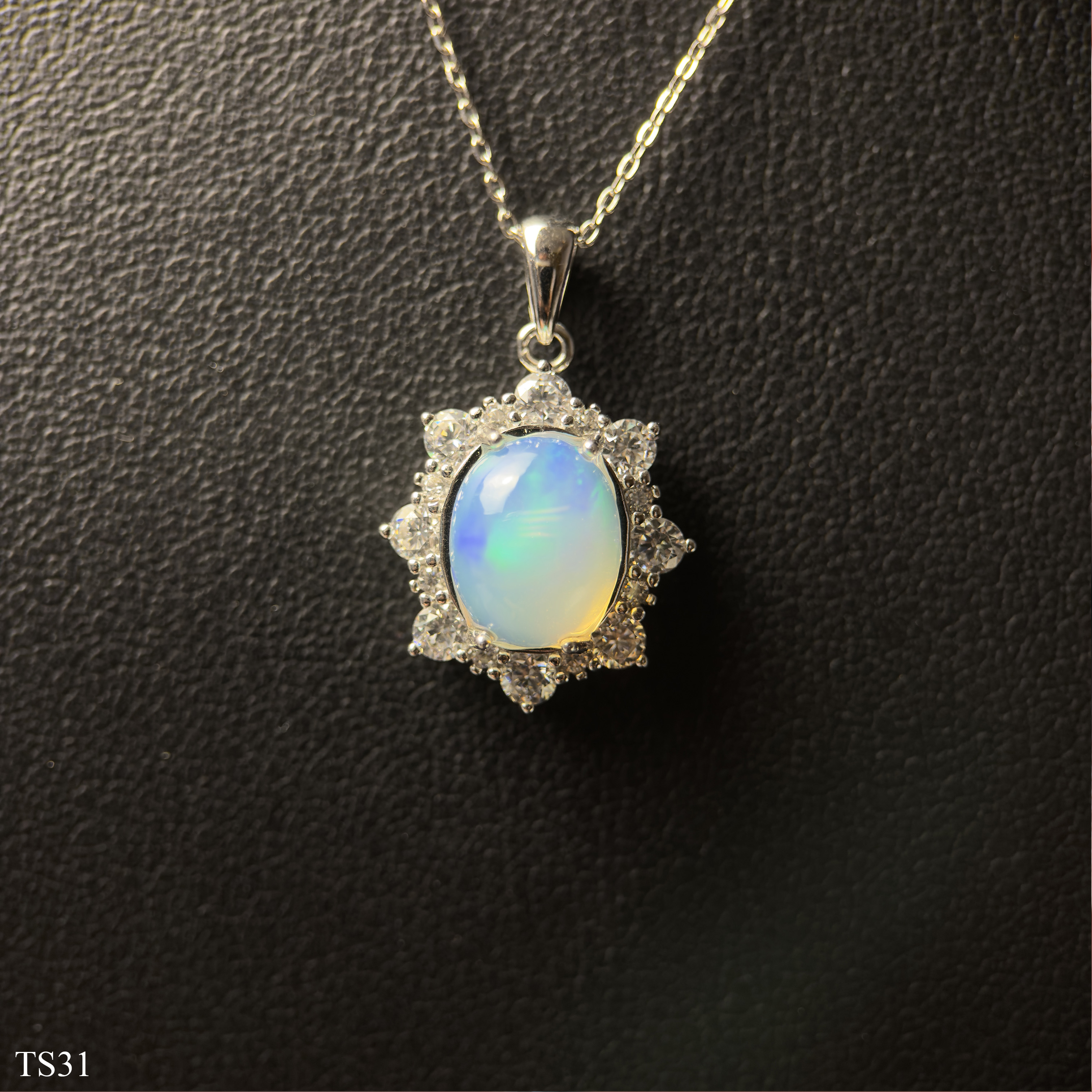 Dây Chuyền Bạc 925 Nữ Đính Đá Opaz Tự Nhiên