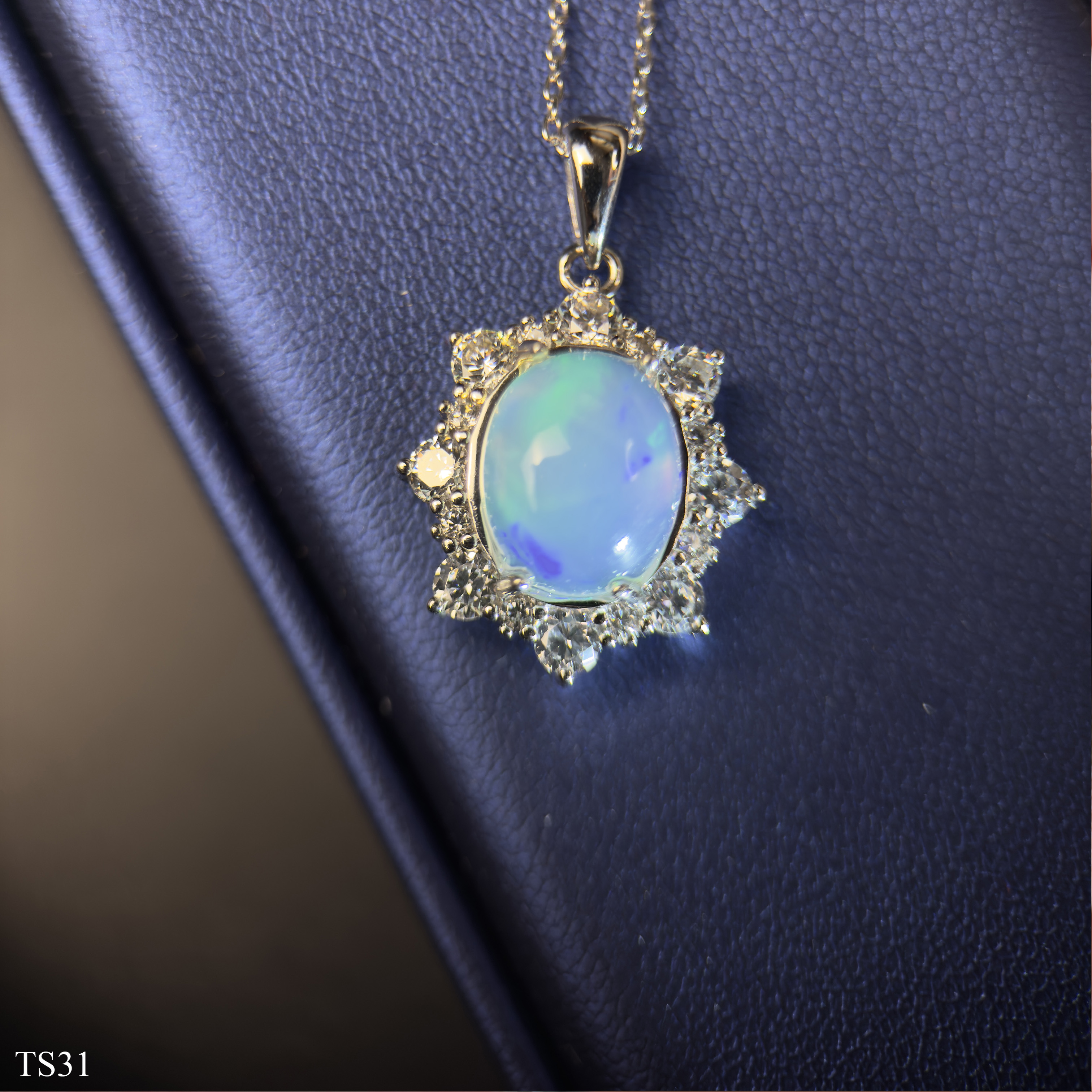 Dây Chuyền Bạc 925 Nữ Đính Đá Opaz Tự Nhiên