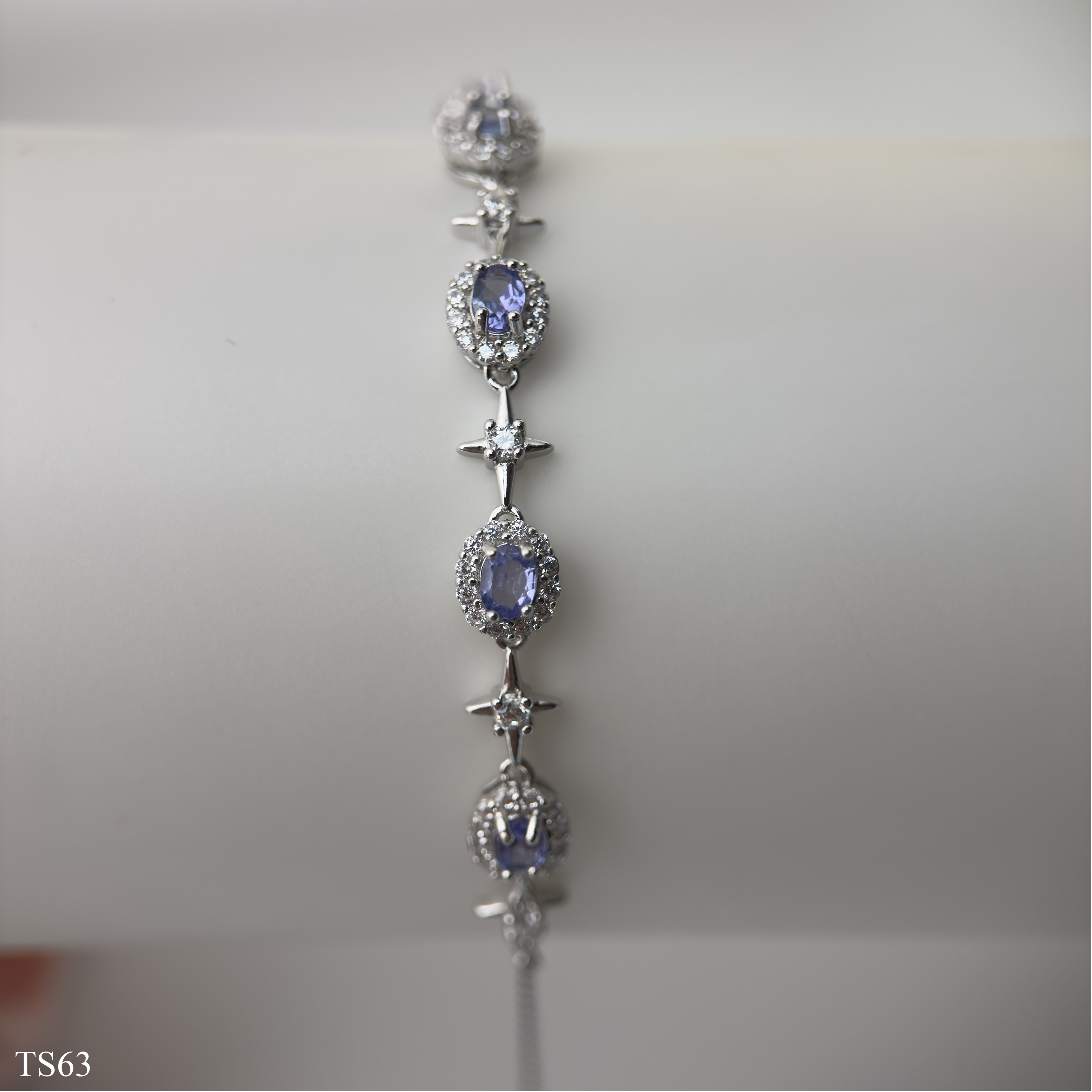 Lắc Bạc 925 Nữ Đính Đá Tanzanite Tự Nhiên Cao Cấp