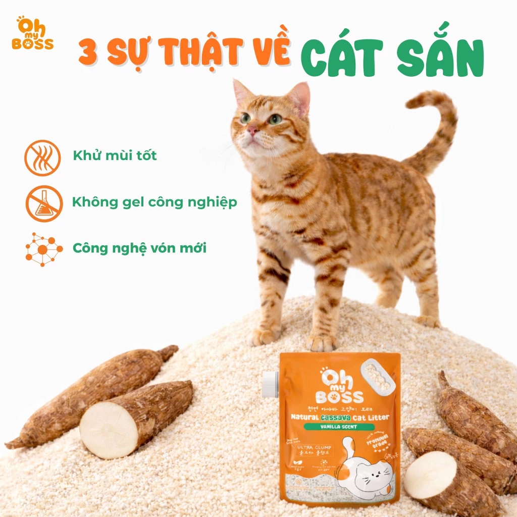 Cát Mèo Sắn - Oh Boss - 2.5Kg (Giá trải nghiệm)