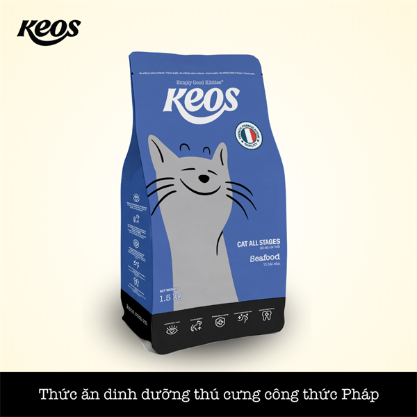 Hạt Keos - 1.5Kg - cho mèo mọi lứa tuổi vị hải sản