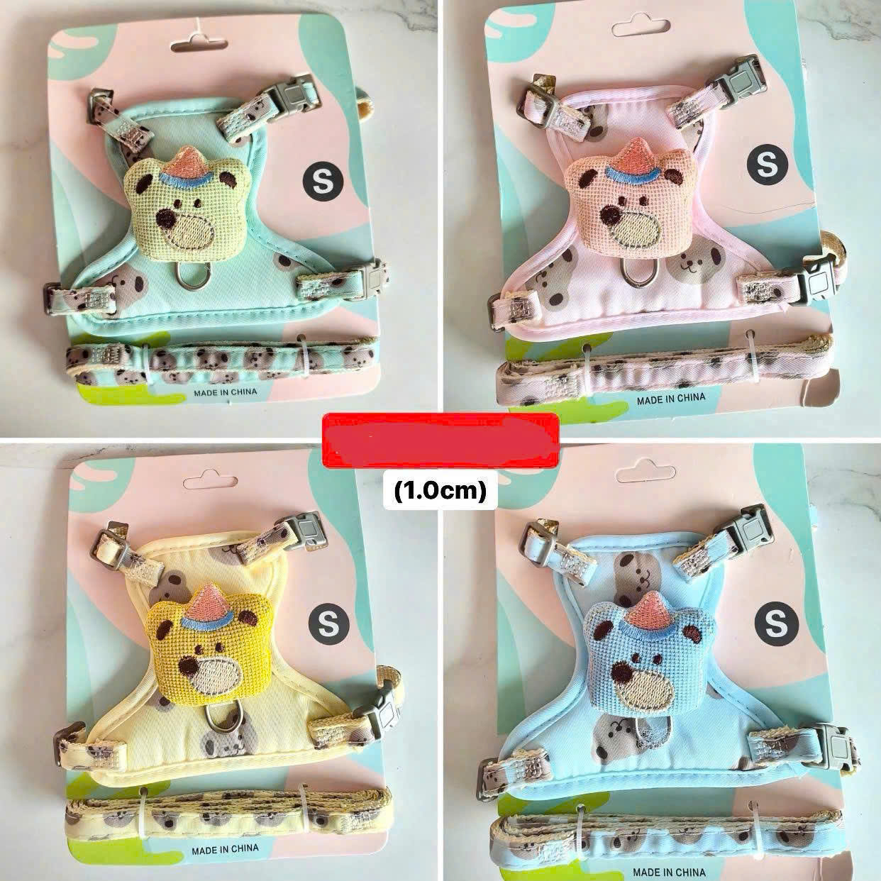 Dây dắt đai lưng gắn mặt gấu