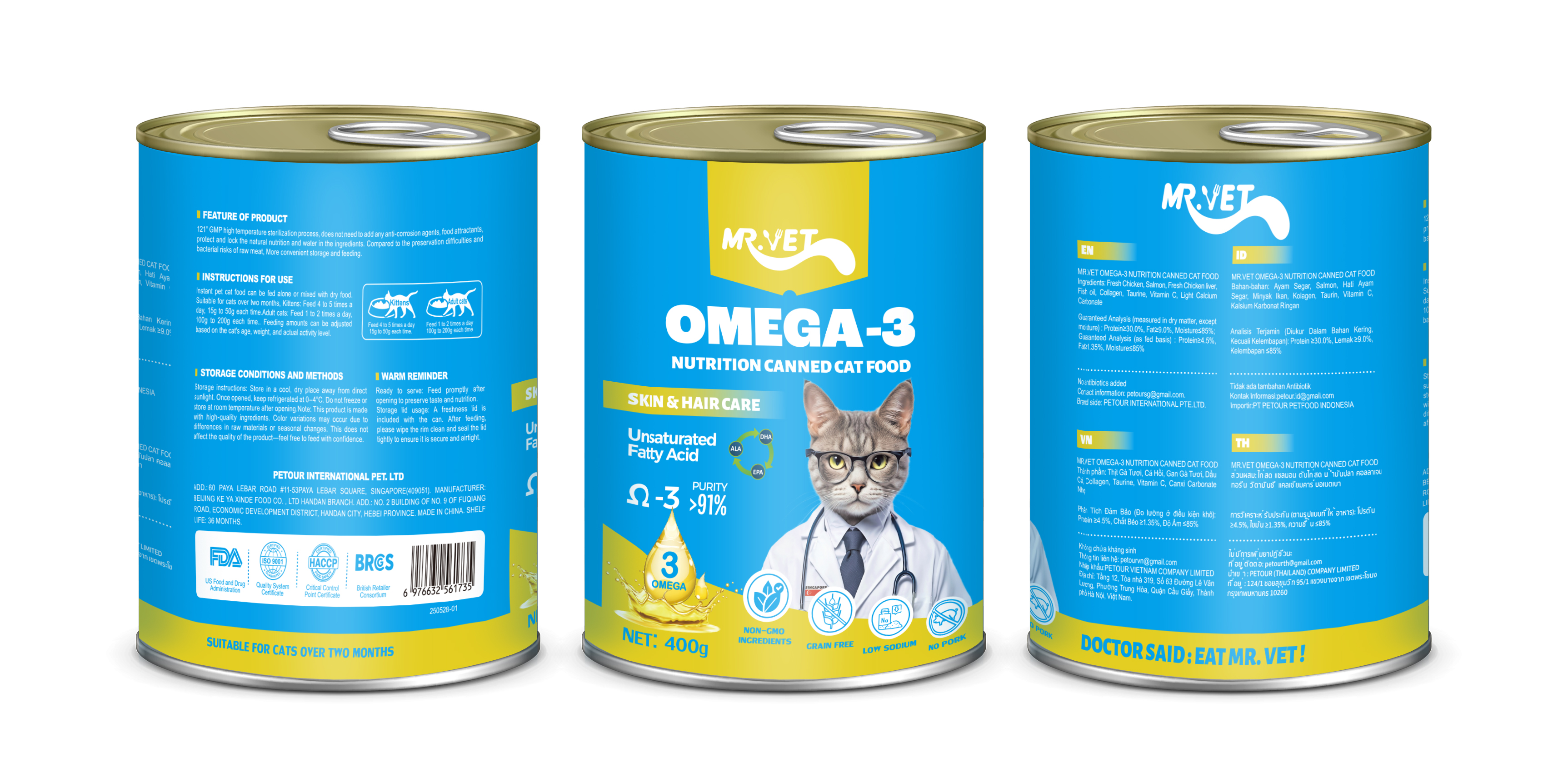 Pate Mr.Vet Lon 400Gram
