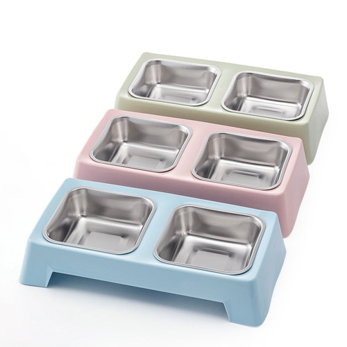 Bát ăn đôi inox vuông