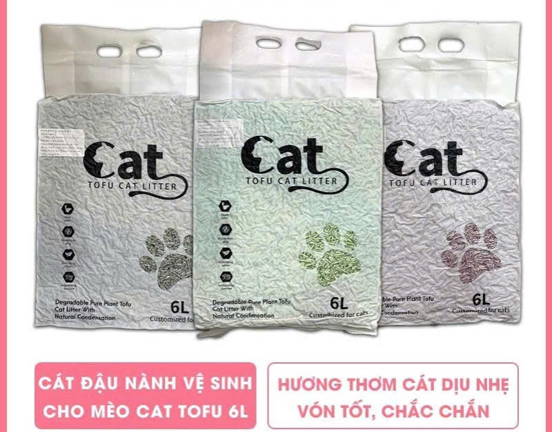 Cát đậu nành CAT TOFU cat litter cho mèo bịch 2.5kg/6L