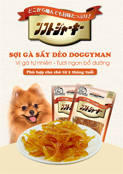 Sợi gà sấy dẻo 80g Doggy Man