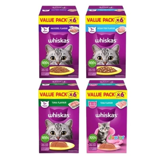 Pate mèo - Whiskas - hộp 6 gói (Tiết kiệm) - Nhiều vị