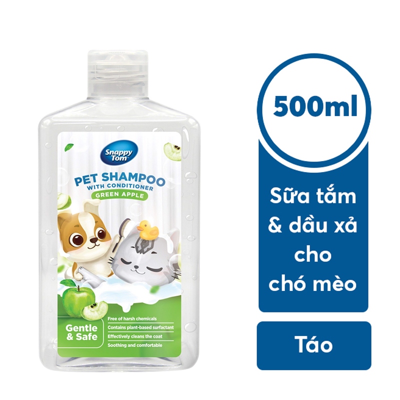 Sữa Tắm Kết Hợp Dầu Xả Cho Chó Mèo SNAPPY TOM Chai 500ml