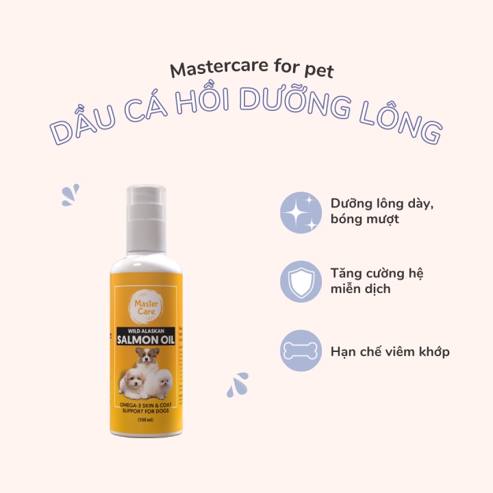Dầu cá hồi MasterCare chăm sóc da lông cho chó mèo của bạn