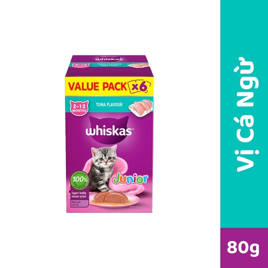 Pate mèo - Whiskas - hộp 6 gói (Tiết kiệm) - Nhiều vị