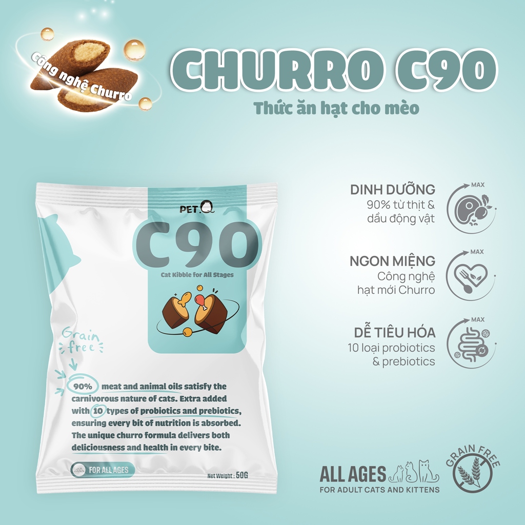 Hạt Mèo - PetQ Churro - 50Gram