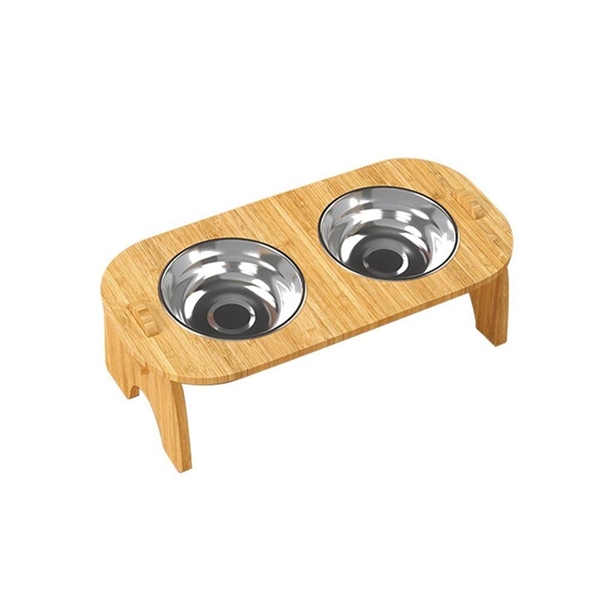 Khay ăn uống gỗ bát inox đế Thấp