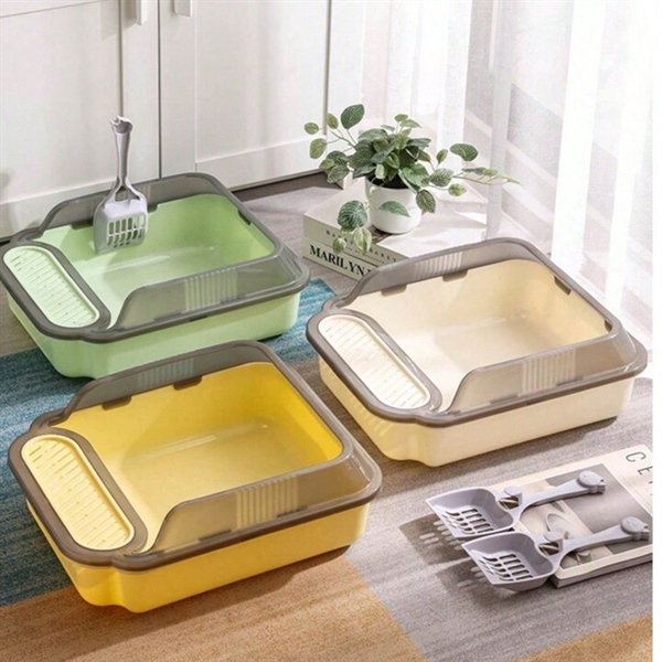 Khay vệ sinh thành nhựa đen 45*36*16cm