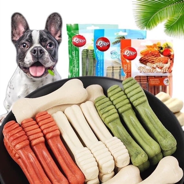Xương gặm hình bàn chải cho chó orgo: phô mai