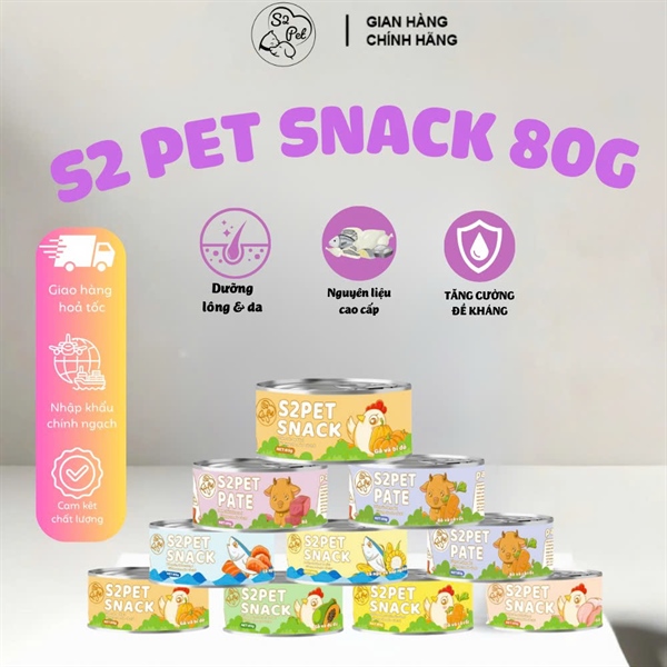 Pate S2 Pet Dạng Lỏng Chó Mèo - Nhiều Vị