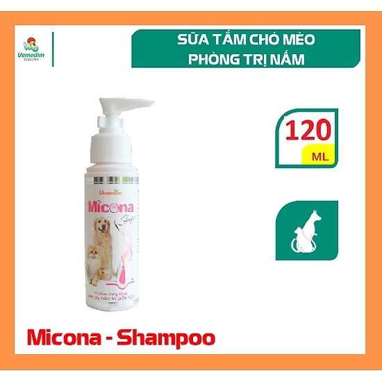 Sữa tắm trị nấm viêm da Micona cho chó mèo - 120ml