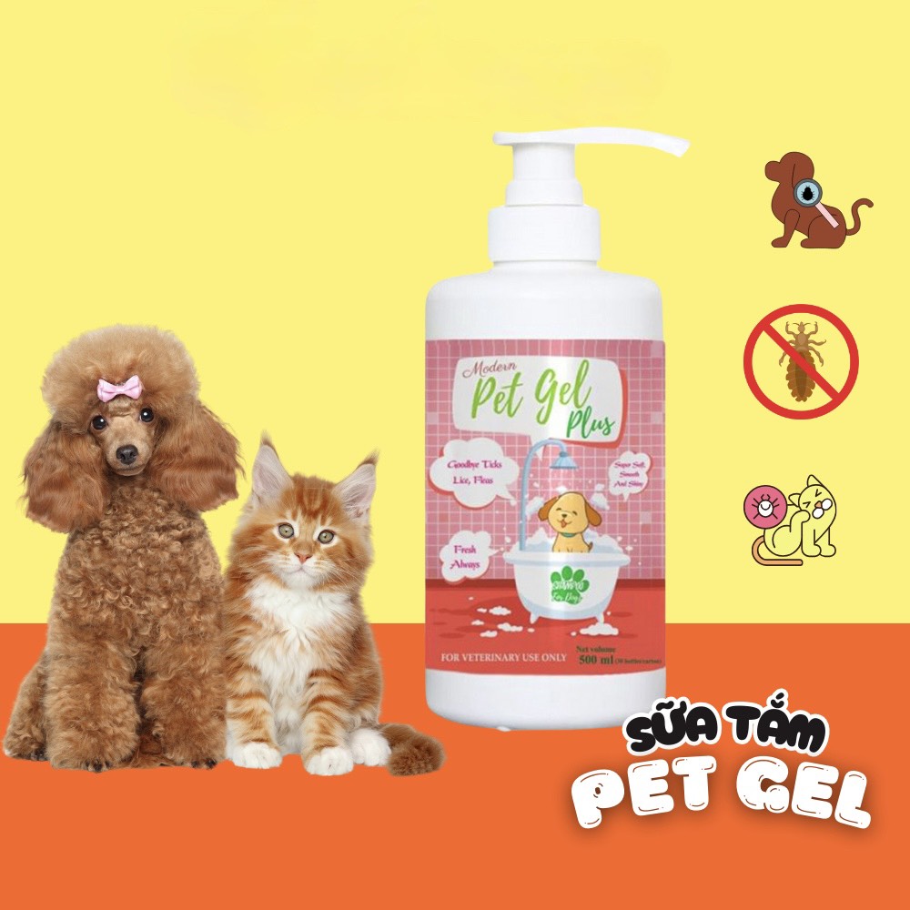 Sữa tắm Modern Pet Gel Plus điều trị ve rận bọ chét cho chó mèo