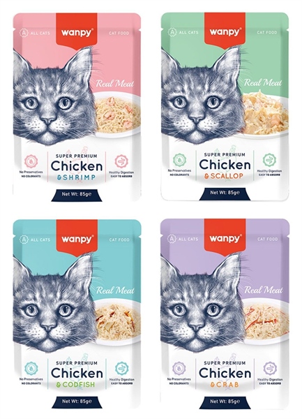 Pate Wanpy Premium 85g cho mèo - Nhiều vị