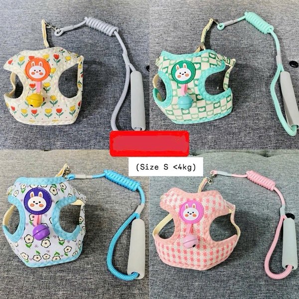 Dây đai ngực họa tiết mặt thỏ có chuông
