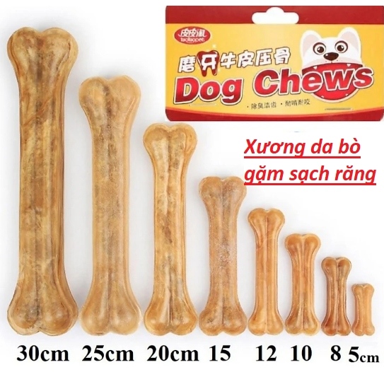 Xương gặm da bò nhiều size