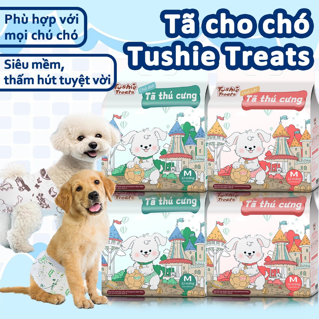 Bỉm mặc Tushie Treats cho chó Đực