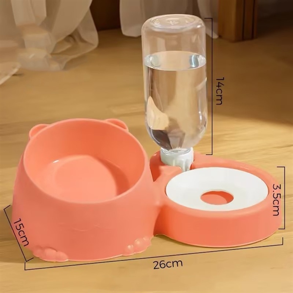 Khay ăn đôi - Bình nước tự động - Nhiều màu