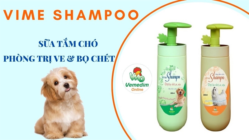 Sữa Tắm Vime-Shampoo Phòng & Diệt Ve Rận, Bọ Chét Cho Cún 300ml