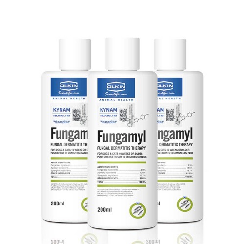 Sữa tắm trị nấm, viêm da, vảy gàu Alkin Fungamyl 200ml cho chó mèo