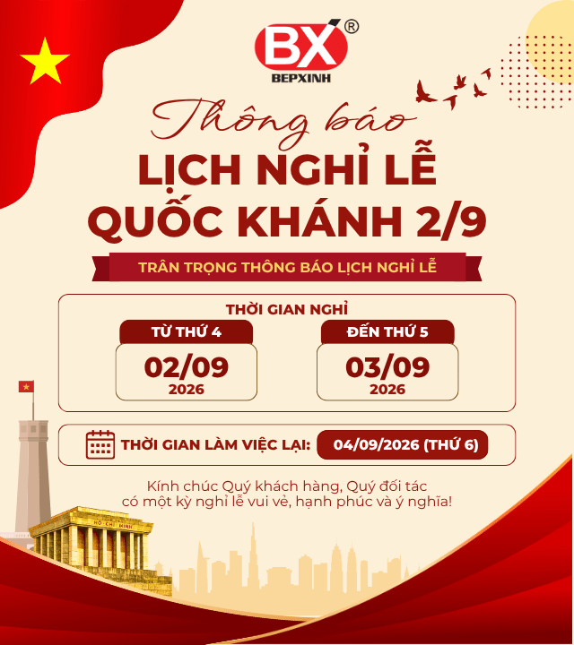 THÔNG BÁO LỊCH NGHỈ LỄ QUỐC KHÁNH 2/9/2026