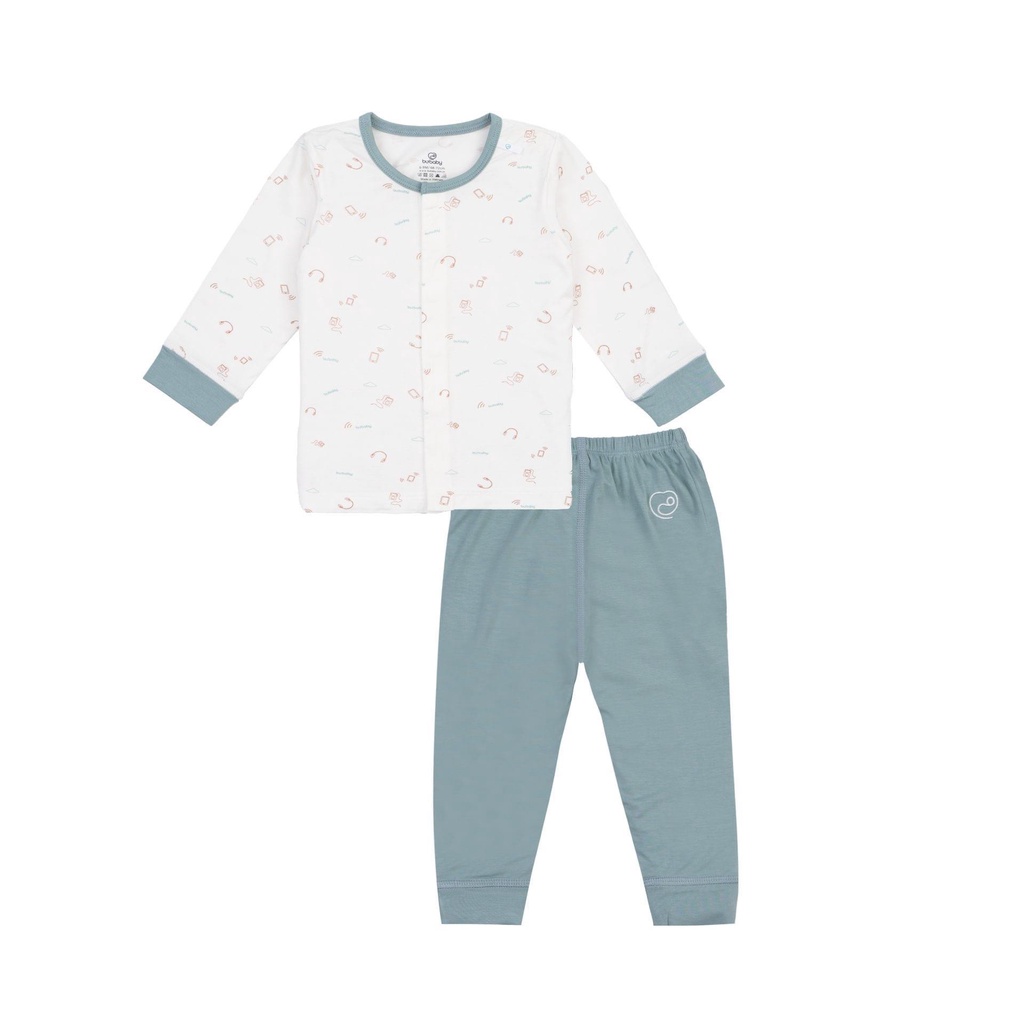 (0M-6M) Bộ dài tay cài giữa Bu Baby - Bambus BBB110206 - Quần áo BU Baby Chính hãng