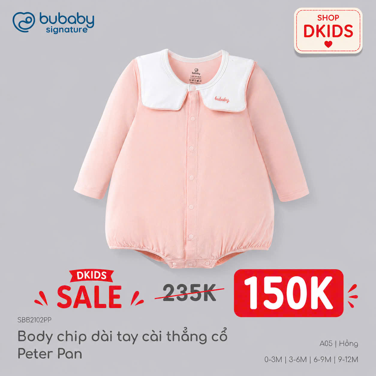 (NB-12M-Nhiều mẫu) Body chip dài tay - Bubaby