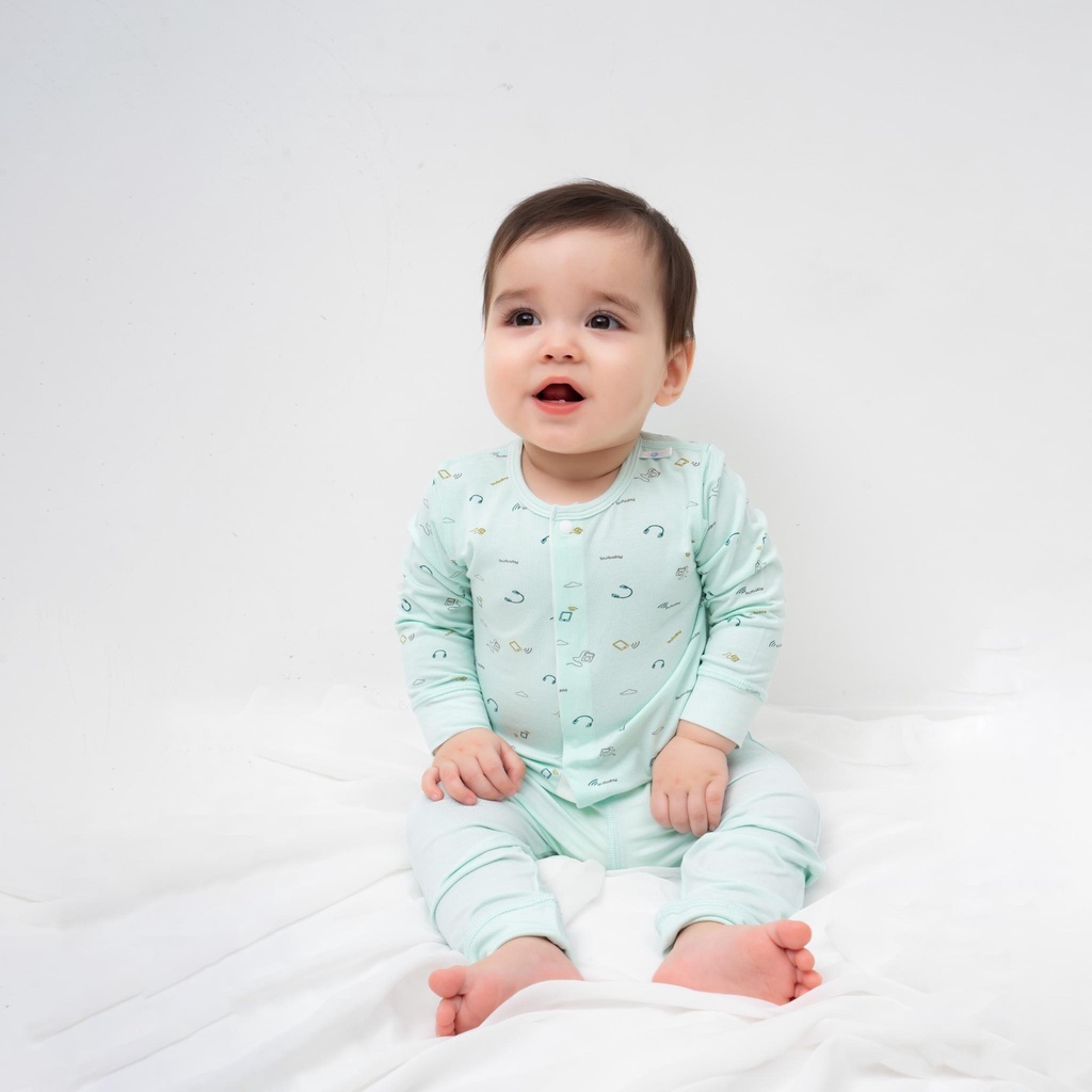 (0M-6M) Bộ dài tay cài giữa Bu Baby - Bambus BBB110206 - Quần áo BU Baby Chính hãng