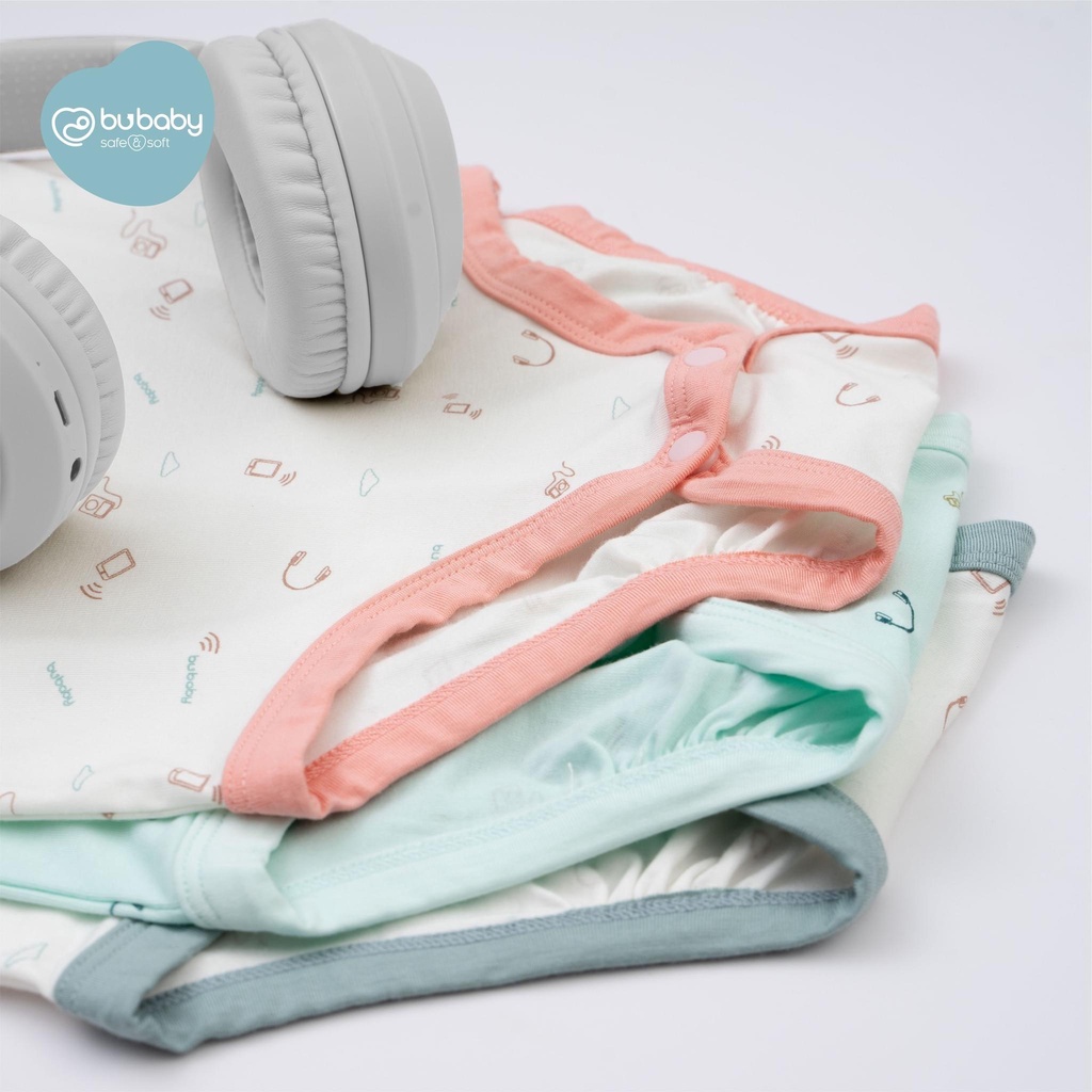 (0M-6M) Body chip ngắn tay cổ chồm Bu Baby - Bambus BBB260501