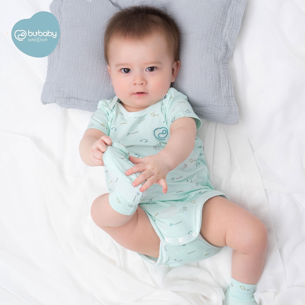(0M-6M) Body chip ngắn tay cổ chồm Bu Baby - Bambus BBB260501