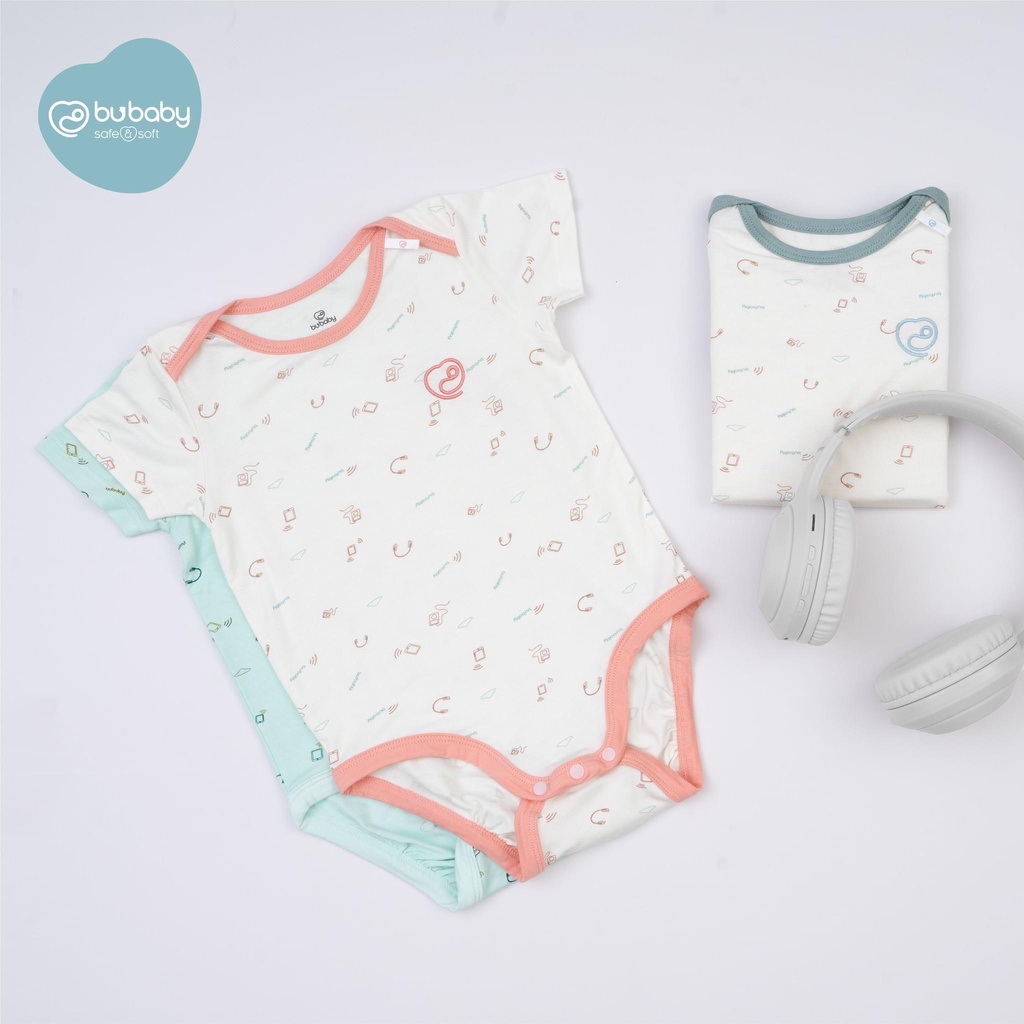 (0M-6M) Body chip ngắn tay cổ chồm Bu Baby - Bambus BBB260501