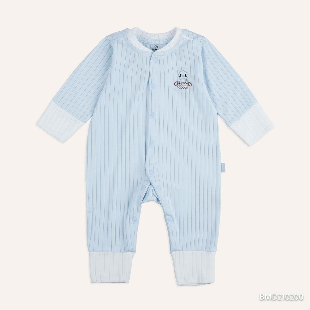 (NB-3M) Body dài tay cài giữa Bao tay chân Lật ấm áp cho mùa thu nhẹ Bubaby Molist BMD210200 | Quần áo chính hãng