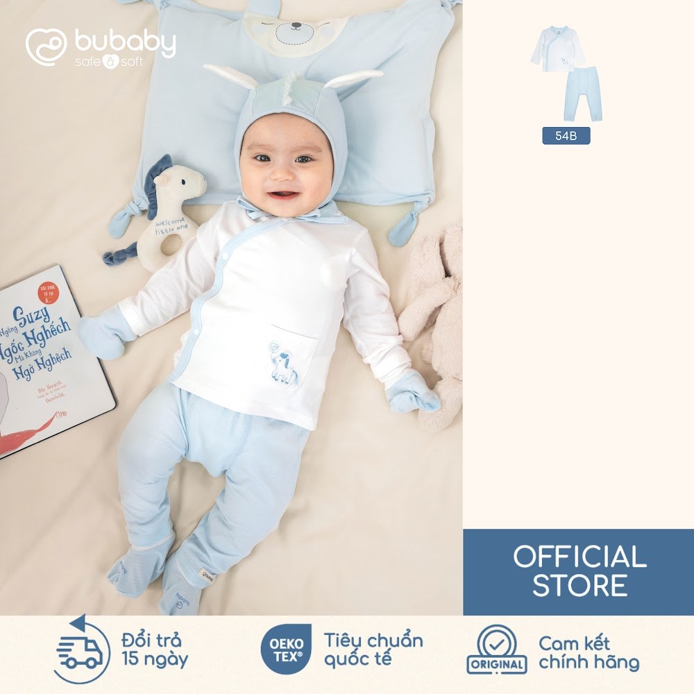 BU Baby (0M-3M) Bộ dài tay cài chéo Viscose Cotton SVC110801 | Quần áo chính hãng