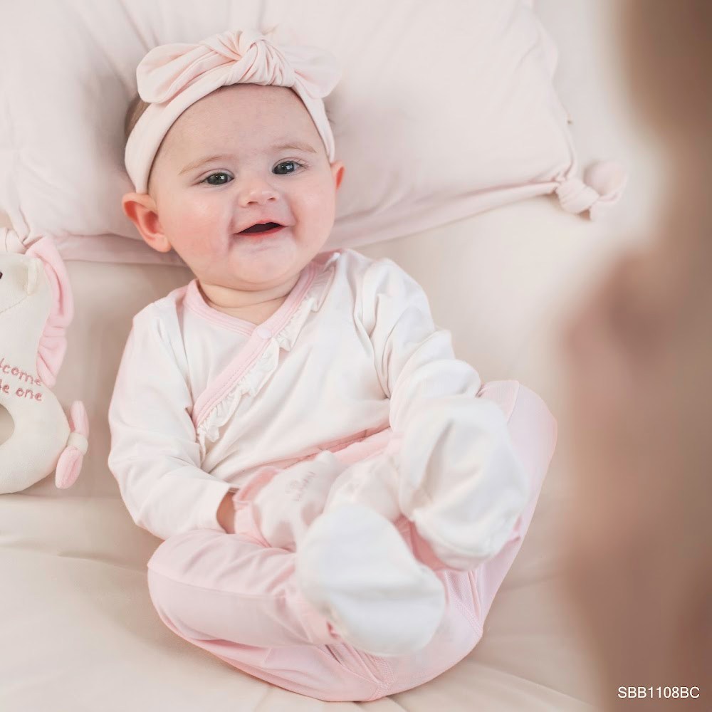 BU Baby (0M-3M) Bộ dài tay cài chéo bèo cổ Bamboo SBB1108BC | Quần áo sơ sinh chính hãng